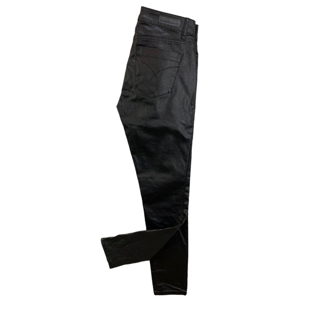 4 (27) Calvin Klein Jeans Women's Coated Black Denim Skinny Jeans Leggings‎
